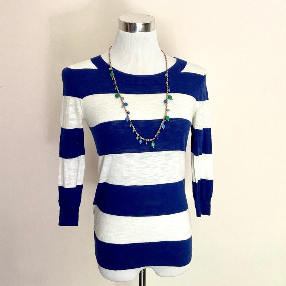 J. Crew blue and white striped top